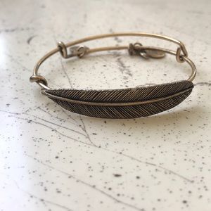 Alex and Ani feather bangle bracelet in gold